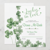 Lucky in Love Bridal Shower Invitation Kaart (Voorkant / Achterkant)
