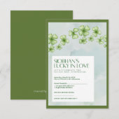 Lucky in Love Bridal Shower Response Card RSVP Kaartje (Voorkant / Achterkant)