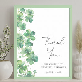 Lucky In Love Bridal Shower Thank You Sign Poster