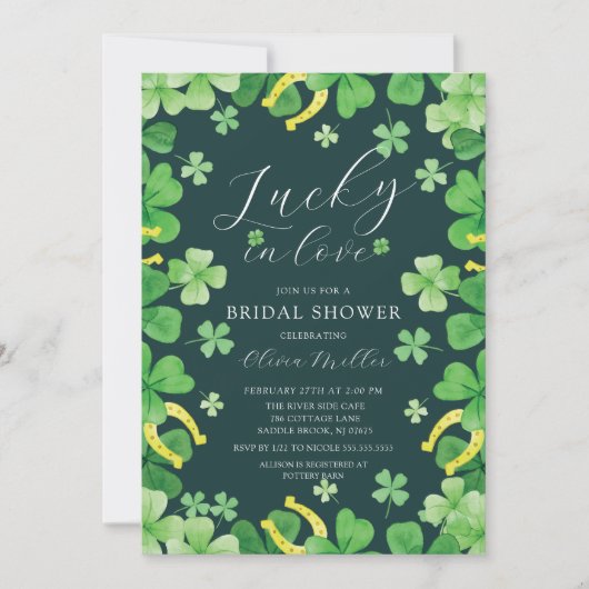 Lucky In Love Bridal Shower Uitnodiging (Voorkant)
