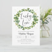 Lucky in Love Bridal Shower Uitnodiging (Staand voorkant)