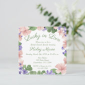 Lucky In Love Bridal Shower Uitnodiging (Staand voorkant)