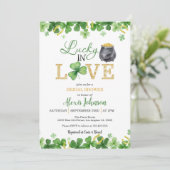 Lucky in Love Bridal Shower Uitnodiging (Staand voorkant)