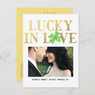 Lucky in Love   Briefkaart Datum opslaan