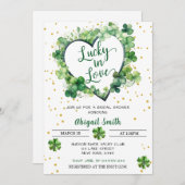 Lucky in love bruids douche uitnodiging (Voorkant / Achterkant)