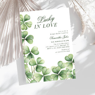 Lucky in Love Bruiloft Feest Groene Klaver Kaart