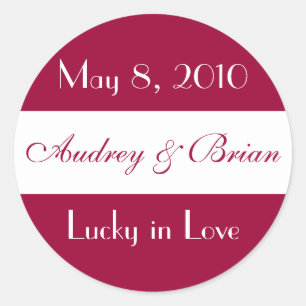 "Lucky in Love" Bruiloft Sticker