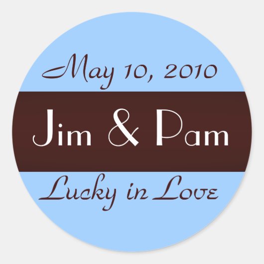 "Lucky in Love" Bruiloft Sticker (Voorkant)