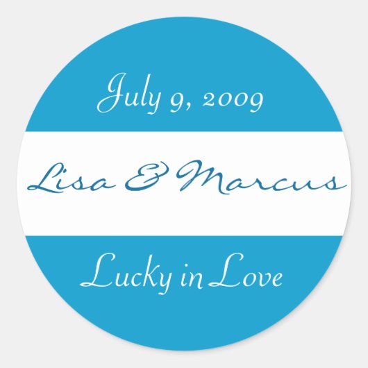 "Lucky in Love" Bruiloft Sticker (Voorkant)