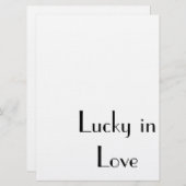 "Lucky in Love", bruiloft, uitnodiging tot deelnam (Voorkant / Achterkant)
