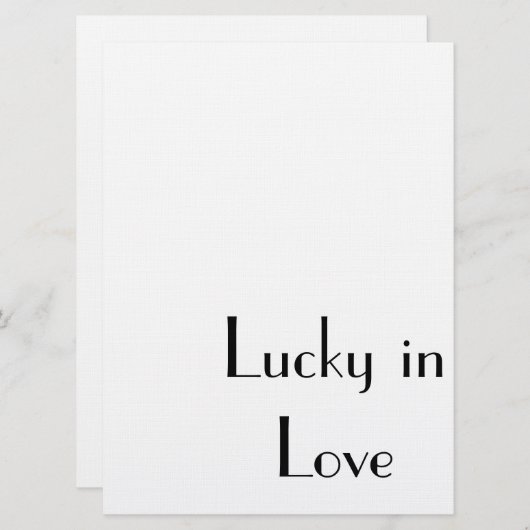 "Lucky in Love", bruiloft, uitnodiging tot deelnam (Voorkant / Achterkant)
