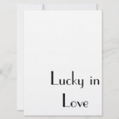 "Lucky in Love", bruiloft, uitnodiging tot deelnam (Voorkant)