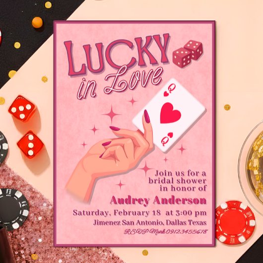 Lucky in Love Bruiloftsfeest Kaart