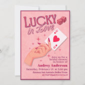 Lucky in Love Bruiloftsfeest Kaart (Voorkant)