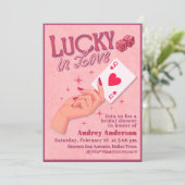 Lucky in Love Bruiloftsfeest Kaart (Staand voorkant)