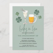 Lucky in Love Bubbles & Brews Verloving Kaart (Voorkant / Achterkant)