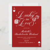 Lucky In Love Casino Bachelorette Weekend Party Kaart (Voorkant)