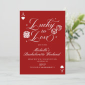 Lucky In Love Casino Bachelorette Weekend Party Kaart (Staand voorkant)