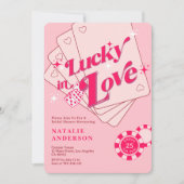 Lucky in Love Casino Dice & Chips Vrijgezellenfees Kaart (Voorkant)