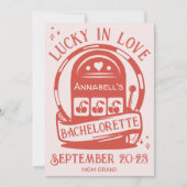 Lucky in Love Casino Hand getrokken Vegas Bachelor Kaart (Voorkant)