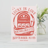 Lucky in Love Casino Hand getrokken Vegas Bachelor Kaart (Staand voorkant)