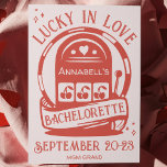 Lucky in Love Casino Hand getrokken Vegas Bachelor Kaart<br><div class="desc">Maak je klaar voor een gelukkig in de liefde vrijgezellenweekend met deze schattige hand getrokken Vegas casino vrijgezellenfeest uitnodiging! Perfect voor een Vegas meisjes weekend, casino vrijgezel, of "lucky in love" thema, zal de bruid blij zijn om een leuk weekend met haar naaste dames! Deze met de hand getekende uitnodiging...</div>