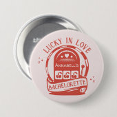 Lucky in Love Casino Hand getrokken Vegas Bachelor Ronde Button 7,6 Cm (Voorkant /achterkant)