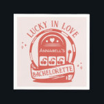 Lucky in Love Casino Hand getrokken Vegas Bachelor Servet<br><div class="desc">Maak je klaar voor een gelukkig in de liefde vrijgezellenweekend met deze schattige hand getrokken Vegas casino vrijgezellenfeest papier servet! Perfect voor een Vegas meisjes weekend, casino vrijgezel, of "lucky in love" thema, zal de bruid blij zijn om een leuk weekend met haar naaste dames! Bekijk onze winkel voor bijpassende...</div>