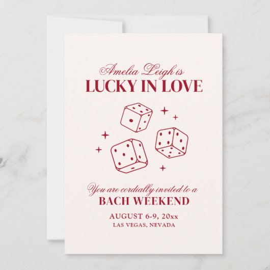 Lucky In Love Casino vrijgezellenweekend Kaart (Voorkant)