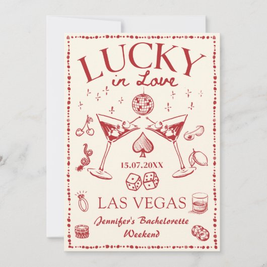 Lucky In Love Casino vrijgezellenweekend Kaart (Voorkant)