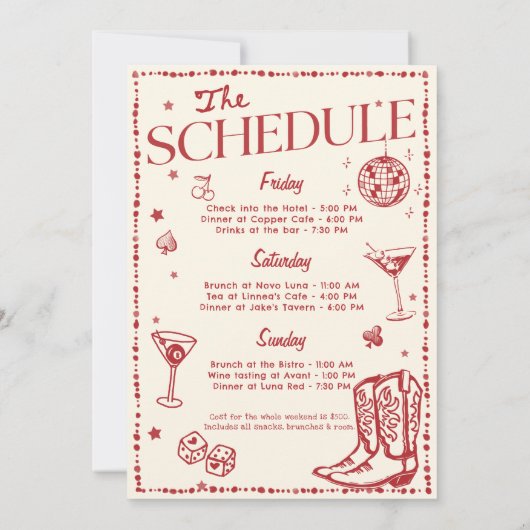 Lucky In Love Casino vrijgezellenweekend Kaart (Achterkant)