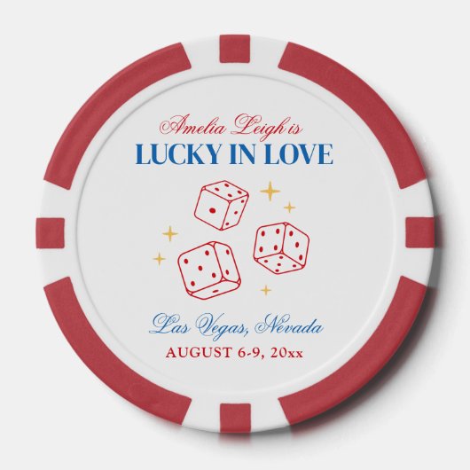 Lucky In Love Casino vrijgezellenweekend Poker Chips (Voorkant)