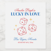 Lucky In Love Casino vrijgezellenweekend Wijn Etiket (Enkel label)