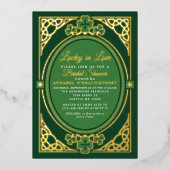 Lucky In Love Celtic St. Patrick's  Bridal Shower Folie Uitnodiging (Voorkant)