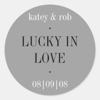 Lucky in Love Classic Style Ronde Sticker