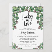 Lucky in Love Clover Couple's Shower Kaart (Voorkant)