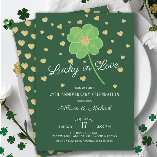 Lucky in Love Clover Jubileumfeest Kaart