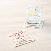 Lucky In Love Cocktail Bachelorette Party Classic Kartonnen Onderzetters (Insitu)