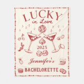 Lucky in Love Cocktail Bachelorette Party Fleece Deken (Voorkant)
