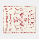 Lucky in Love Cocktail Bachelorette Party Fleece Deken (Voorkant (Horizontaal))