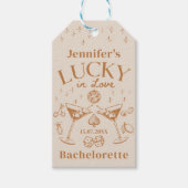 Lucky In Love Cocktail Bachelorette Party Gift Lab Cadeaulabel (Voorkant)