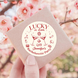 Lucky In Love Cocktail Bachelorette Party Ronde Sticker