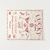 Lucky in Love Cocktail Bachelorette Party Tapestry Wandkleed (Voorkant (horizontaal))