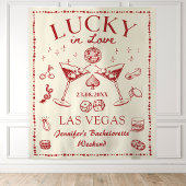 Lucky in Love Cocktail Bachelorette Party Tapestry Wandkleed