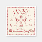 Lucky In Love Cocktails Bachelorette Party Servett Servet (Voorkant)
