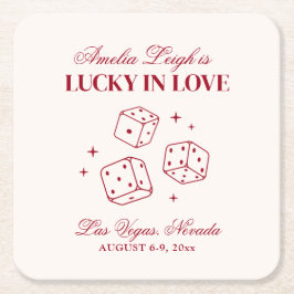 Lucky In Love Cocktails Bachelorette Weekend Kartonnen Onderzetters