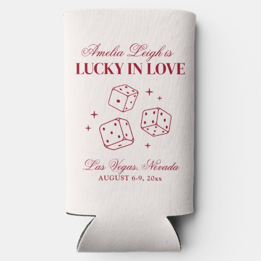 Lucky In Love Cocktails Bachelorette Weekend Seltzer Blikjeskoeler (Achterkant)