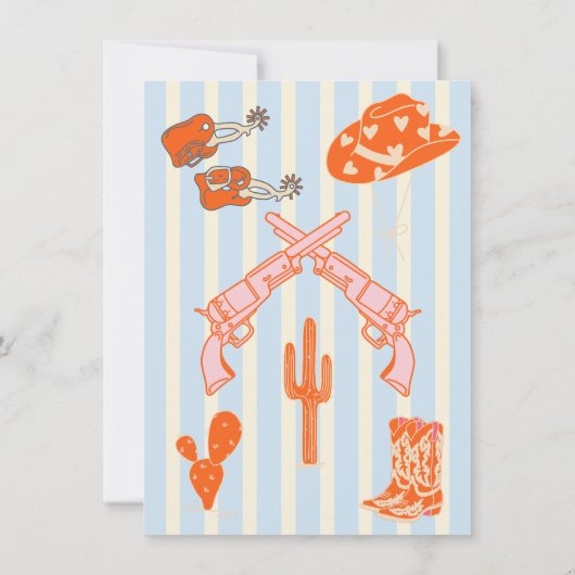 Lucky in love Cowboy Western hoefijzer Wedding Kaart (Achterkant)