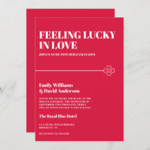 Lucky in Love Crimson Red Minimal Wedding