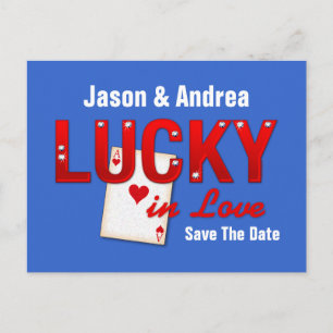 Lucky in Love Custom Save the Date Aankondigingskaart